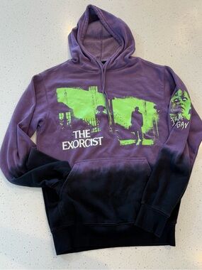 S The Exorcist Movie Graphic Pullover Hoodie Small 35/36 Halloween Creepy Horror
